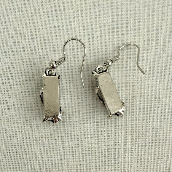 Multicolor Crystal Earrings Silver Plated Indie Festival Statement Boho Jewelry - Picture 5 of 9